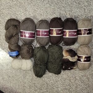 Ella Rae Classic Wool Yarn in Rich Browns